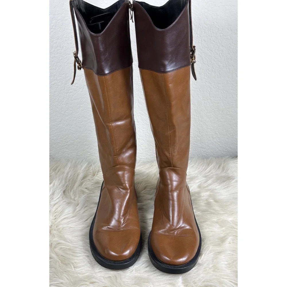 Torgeis Desiree Riding Boots 9 Chestnut Brown Knee‎ High Leather Equestrian Chic